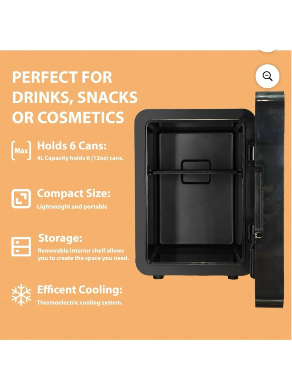 NEW Fortnite Black Mini Fridge with Animated Peely Effect One Size